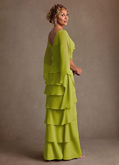 Azazie Arabinda Mother of the Bride Dresses Lemongrass Sheath Ruched Chiffon Dress image2