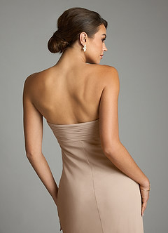 Azazie Saylor Vestidos de damas de honor Vestido de Gris Pardo de Gasa de Corte Sirena con Sin tirantes image10