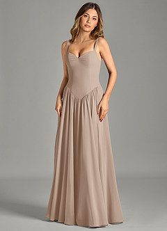 Azazie Evadina Suknie dla druhen Linia A Gorset Szyfon Do ziemi Sukienka image4