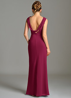 Azazie Kieryn Bridesmaid Dresses Burgundy Mermaid Pleated Chiffon Dress image2