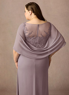 Azazie Hera vestidos de madre de la novia Vestido de Atardecer de Gasa de Corte En A con Capa de encaje image12