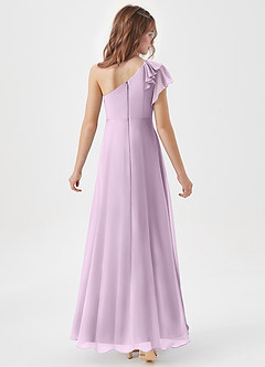 Azazie Arabella Junior Frosted Lilac A-Line Ruched Chiffon Dress image6