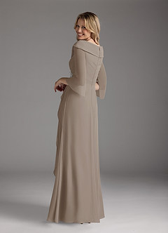 Azazie Jaycee Mother of the Bride Dresses Taupe A-Line Chiffon Dress image2