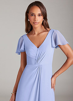 Azazie Soren Bridesmaid Dresses Lavender A-Line Ruched Chiffon Dress image6