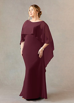 Azazie Dion Mother of the Bride Dresses Cabernet Sheath Scoop Stretch Crepe Dress image11