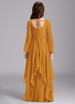 Azazie Clara Junior Vestido de Caramelo de Gasa de Corte en A con Blusón image2