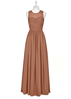 Azazie Nina Bridesmaid Dresses Bronzer A-Line Pleated Chiffon Dress image6