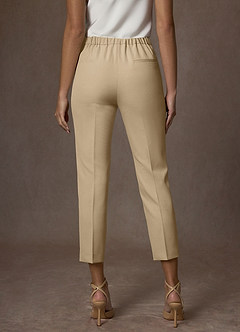 front Kennedy Champagner Strukturierter Stretch-Hosenanzug