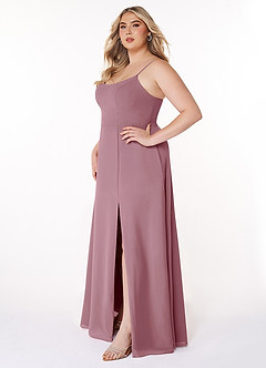 Azazie Moira Bridesmaid Dresses Vintage Mauve A-Line Scoop Chiffon Dress image10