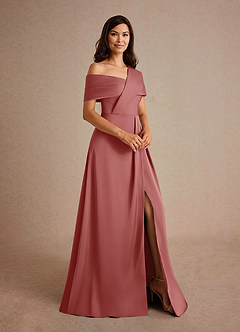 Azazie Milton Mère de la mariée Robes Robe Trapèze en Satin extensible Plissée Antique Rose image6