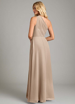 Azazie Phaedra Bridesmaid Dresses Taupe A-Line One Shoulder Chiffon Dress image10