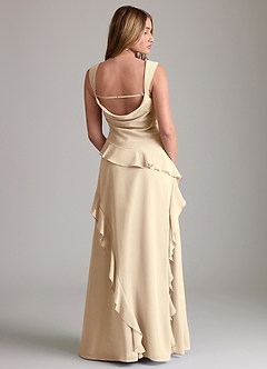 Azazie Sloane Bridesmaid Dresses Champagne A-Line Sweetheart Neckline Chiffon Dress image2