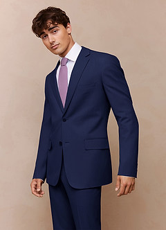 front Savile Blue Wool Blend Suit Jacket