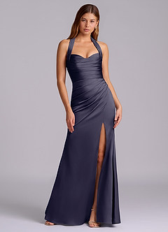 Azazie Destiny Bridesmaid Dresses Stormy Mermaid Sweetheart Neckline Stretch Satin Dress image7
