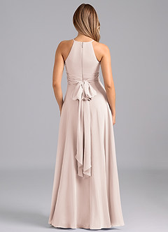 Azazie Denver Bridesmaid Dresses Rose Petal A-Line Pleated Chiffon Dress image6