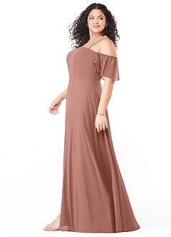 Azazie Sue Bridesmaid Dresses Cedar Rose A-Line Off the Shoulder Chiffon Convertible Dress image9