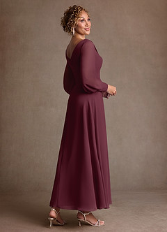 Azazie Paterson Suknie dla Matki Panny Młodej Linia A Pofałdowany Szyfon Długość kostki Sukienka image4