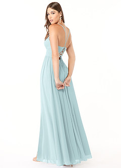 Azazie Aaida Bridesmaid Dresses Mist A-Line Corset Chiffon Dress image5