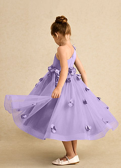 Azazie Atta Flower Girl Dresses Lilac A-Line One Shoulder Tulle Dress image6