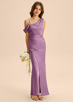 Azazie Madelyn Junior Klä av Tubklänning i Stretch Satin Av axeln image4