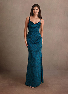 Leah Navy Black Gown | Azazie