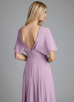 Azazie Pamela Bridesmaid Dresses Wisteria A-Line V-Neck Pleated Chiffon Dress image6