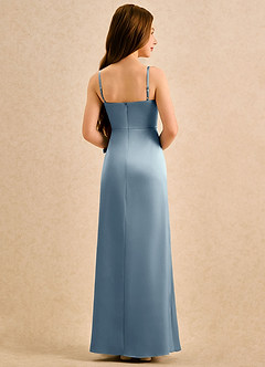 Azazie Bundt Girls Formal Flower Girl Klänningar Klä A-Line i Stretch Satin Plisserad image2