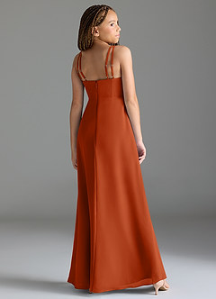 Azazie Leo Junior Burnt Orange Mermaid Pleated Chiffon Dress image5