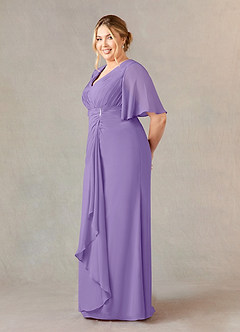Azazie Carson Mother of the Bride Dresses Tahiti A-Line V-Neck Lace Chiffon Dress image3