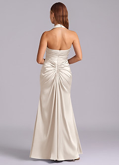 Azazie Destiny Bridesmaid Dresses White Alabaster Mermaid Sweetheart Neckline Stretch Satin Dress image2