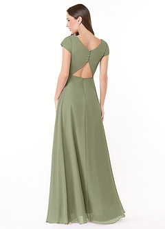 Azazie Hainsly Final Sale Pistachio A-Line Sweetheart Neckline Chiffon Dress image2