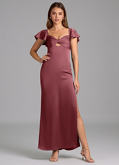 Azazie Demia 신부 들러리 드레스 쉬스 스윗하트 네크라인 스트레치 새틴 발목 길이 드레스 image5