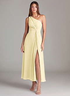 Azazie Brooke Šaty pro družičky A-Line Jedno rameno Šifón Délka po kotníky Šaty image1