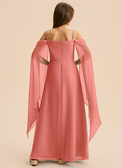 Azazie Moana Junior Linia A Pofałdowany Szyfon Długość podłogi Młodsza druhna Sukienka image5