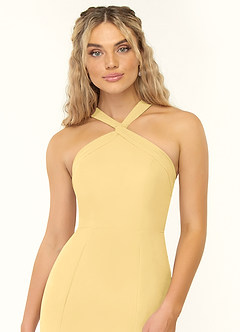 Azazie Rue Bridesmaid Dresses Butter A-Line Halter Chiffon Dress image6