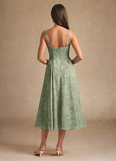 Azazie Lorain Mother of the Bride Dresses Agave A-Line Pleated Floral Burnout Dress image8