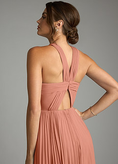 Azazie Afra Abiti da Damigella Abito A-Line in Chiffon Plissettato Più Tagliato image6