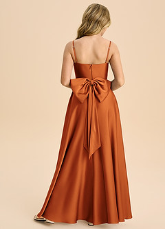 Azazie Bear Junior Vestido de Canela de Satén Elástico de Corte en A con Escote de Corazón image2