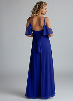 Azazie Fiena Final Sale Desert Rose A-Line V-neck Ruched Mesh Dress image3