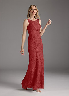 Azazie Whilhelmina vestidos de madre de la novia Vestido de Óxido de Gasa de Sirena con Encaje image4