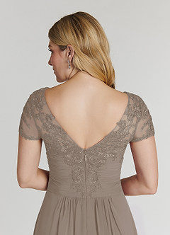 Azazie Thais Kleider für die Brautmutter A-Linie Spitze Chiffon Kleid Taupe image6