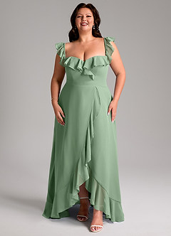 Azazie Lyra Bridesmaid Dresses Matcha A-Line Chiffon Convertible Dress image15