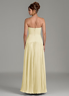 Azazie Yuliana Bridesmaid Dresses Lemon Sorbet A-Line Strapless Chiffon Dress image2