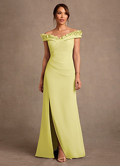 Azazie Jettie Abiti per la Madre della Sposa Abito Tubino in Chiffon Plissettato Sorbetto Al Limone image1