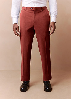 front James Terracotta Structured Stretch Dress Pants