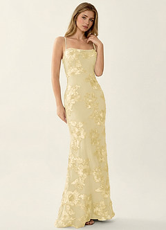 Kailani Lemon Sorbet 3D Flowers Corset Mermaid Lace Up Back Prom Dress image4