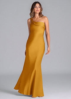 Azazie Driea Brudtärnklänningar Klä av Sjöjungfru i Stretch Satin Ena axeln Knäck image3