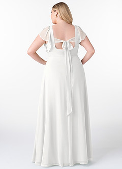 Azazie Syenna Bridesmaid Dresses White A-Line Ruched Chiffon Dress image7