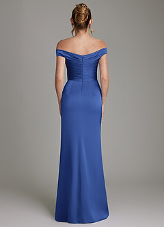 Azazie Teyana Suknie dla druhen Osłona Zza ramienia Satyna elastyczna Do ziemi Sukienka image7