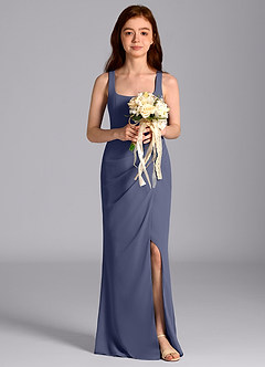 Azazie Mero Junior Meerjungfrau-Linie Plissee Chiffon Kleid Sturm image1